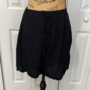 NWOT Libian Black Linen Shorts